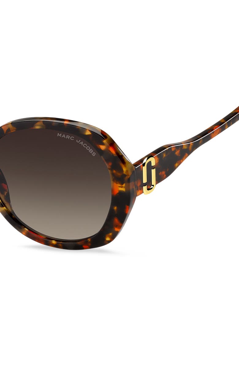 Marc Jacobs 55mm Gradient Oval Sunglasses, Alternate, color, Red Havana/ Brown