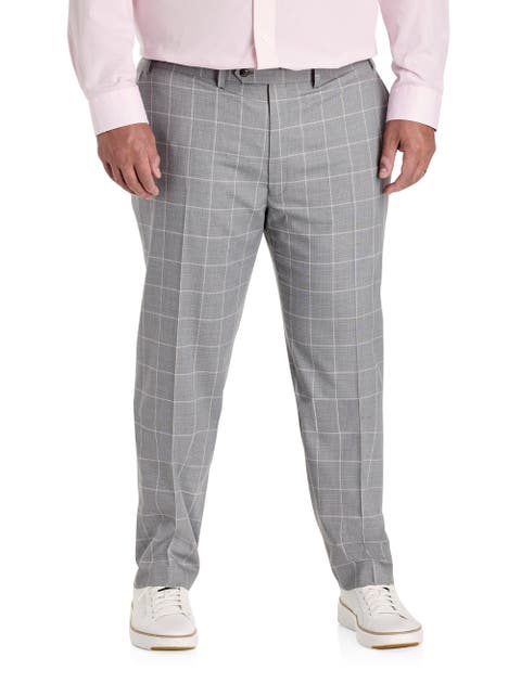 Big & Tall Windowpane Suit Pants