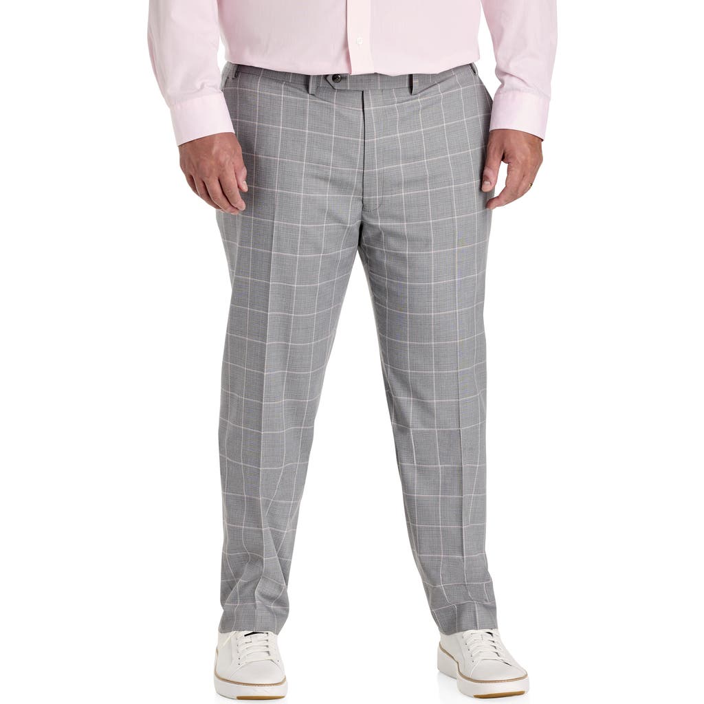 Michael Kors Big & Tall Windowpane Suit Pants In Grey