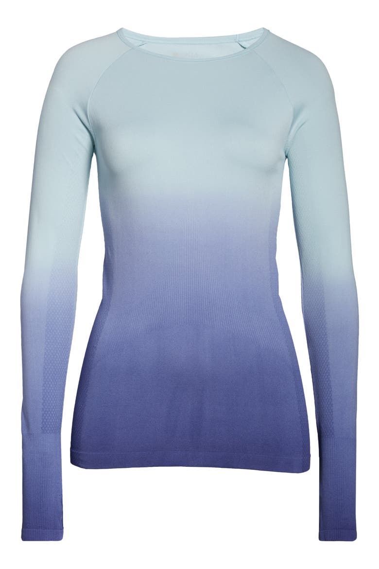 Seamless Dip Dye Long Sleeve Tee, Alternate, color, BLUE MARLIN