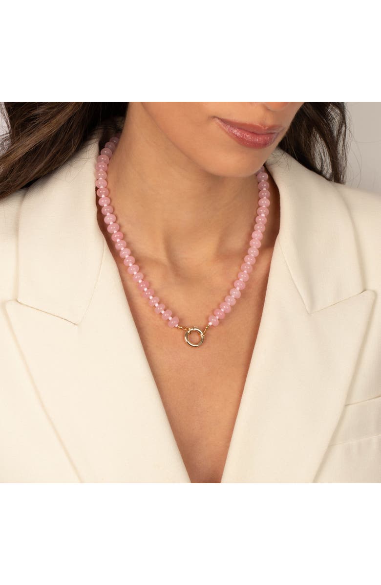 BY ADINA EDEN Light Pink Beaded Clicker Necklace, Alternate, color, Light Pink