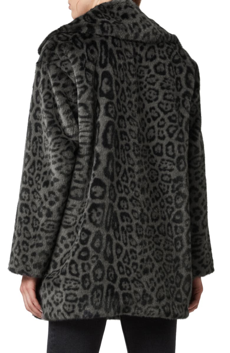 AllSaints Amice Leopard Print Faux Fur Coat, Alternate, color, 