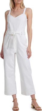 JEN7 by 7 For All Mankind Tie Front Sleeveless Crop Wide Leg Denim Jumpsuit