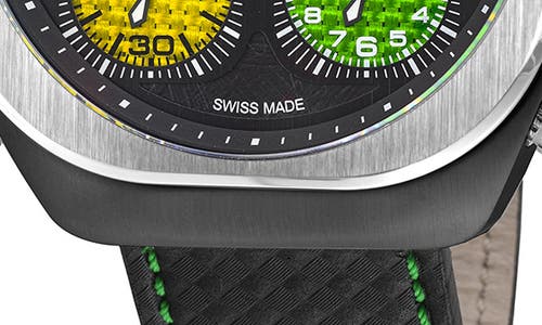 Gv2 Quattro Zone Leather Strap Watch, 54mm In Black Multi