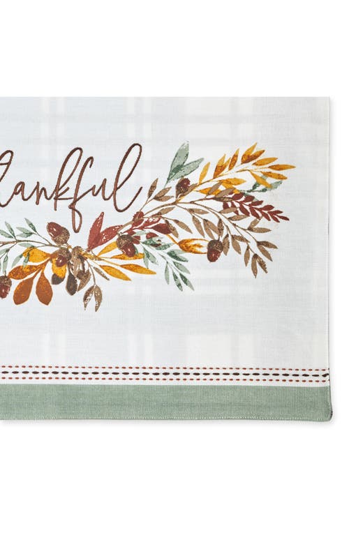 Design Imports Set Of 4 Thankful Reversible Embroidered Cotton Placemats In Multi