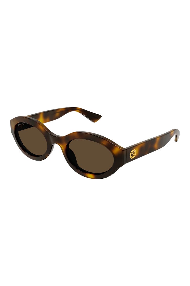 53mm Small Oval Sunglasses, Alternate, color, HAVANA