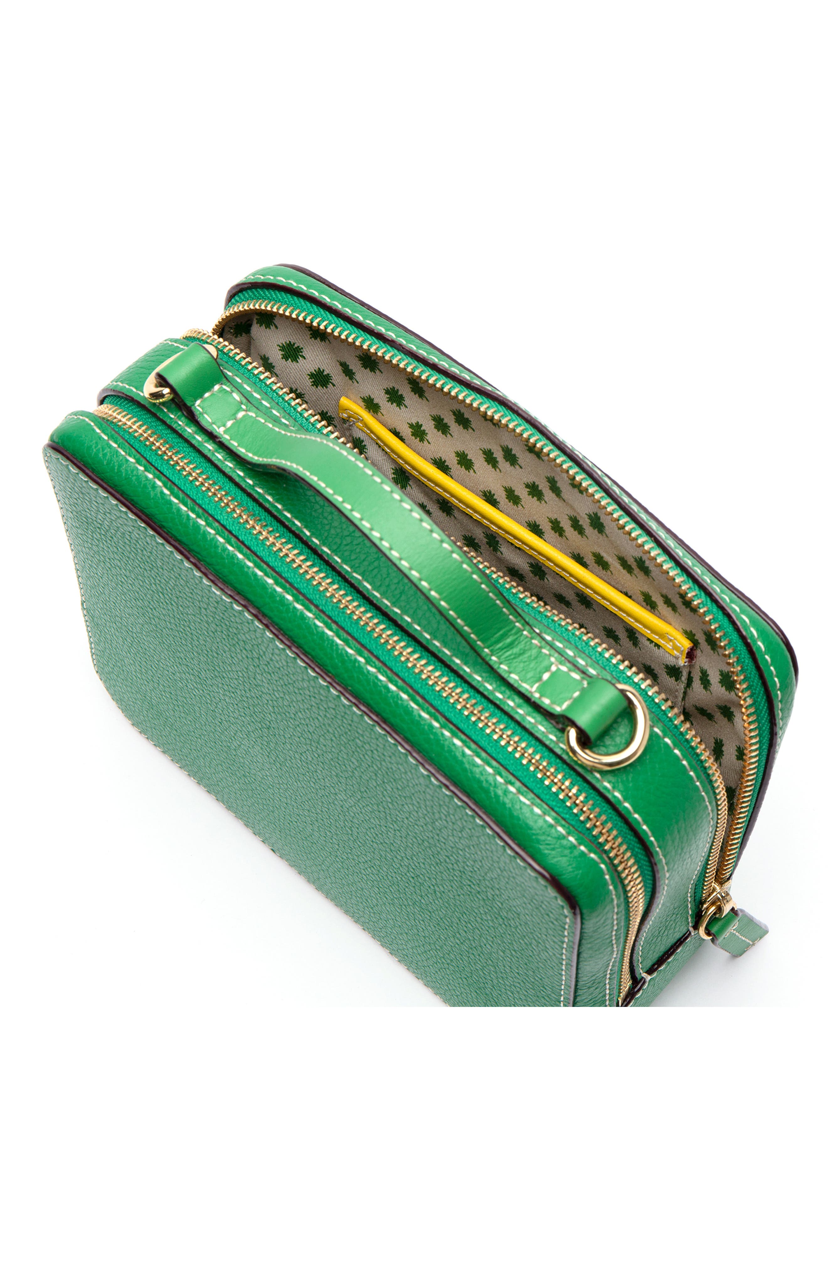 Tumbled Leather Crossbody Bag, Alternate, color, GREEN