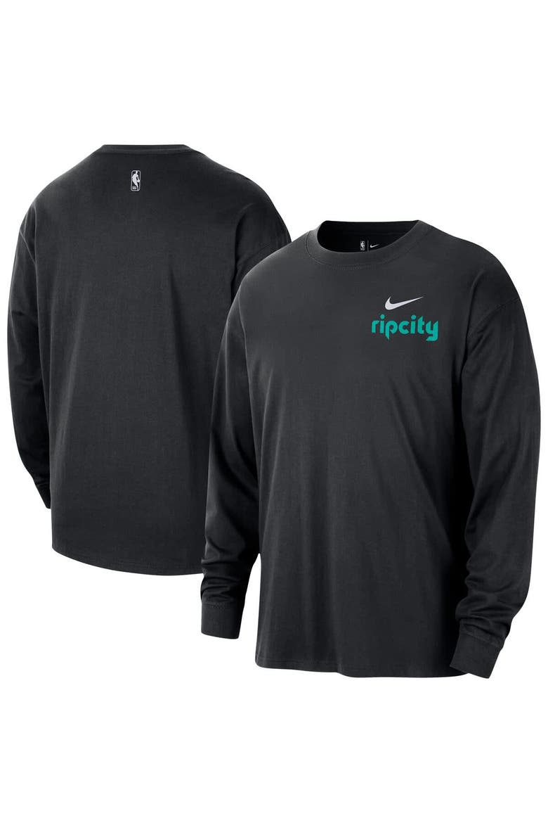 Men's Nike  Black Portland Trail Blazers 2025/26 City Edition Remix Essential Logo Long Sleeve T-Shirt, Main, color, Black