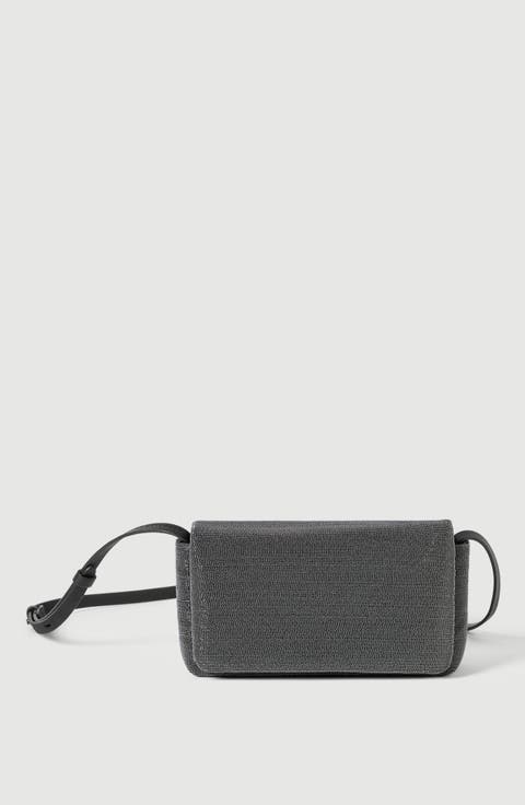 Precious flap bag in grained leather