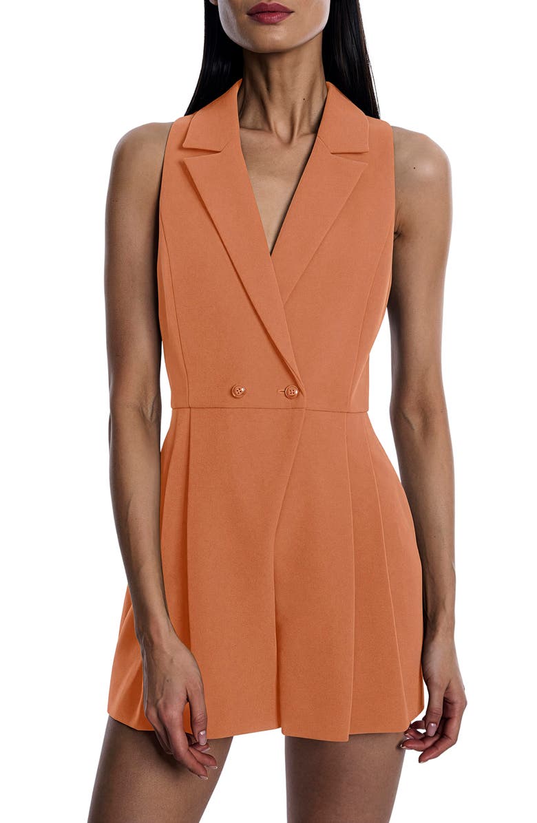BCBGMAXAZRIA Tailored Sleeveless Romper, Alternate, color, Apricot