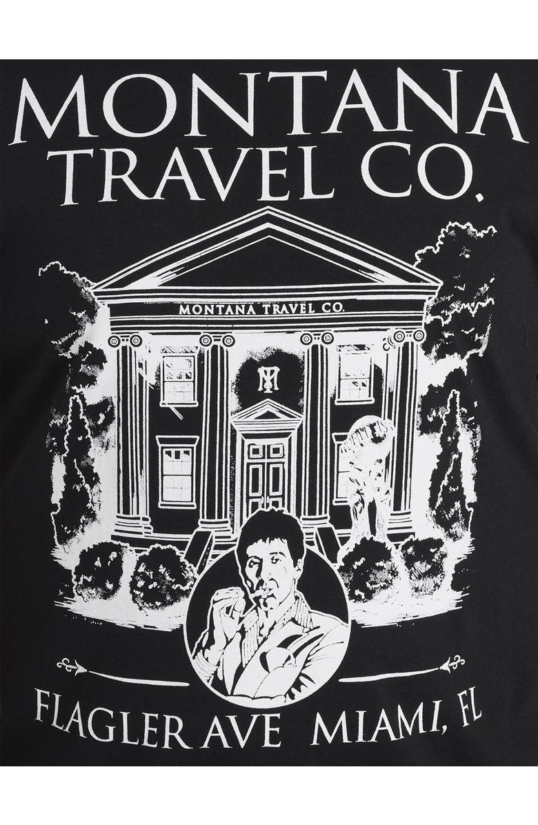 True Nation by DXL Big & Tall Scarface Travel Company Graphic Tee, Alternate, color, Black