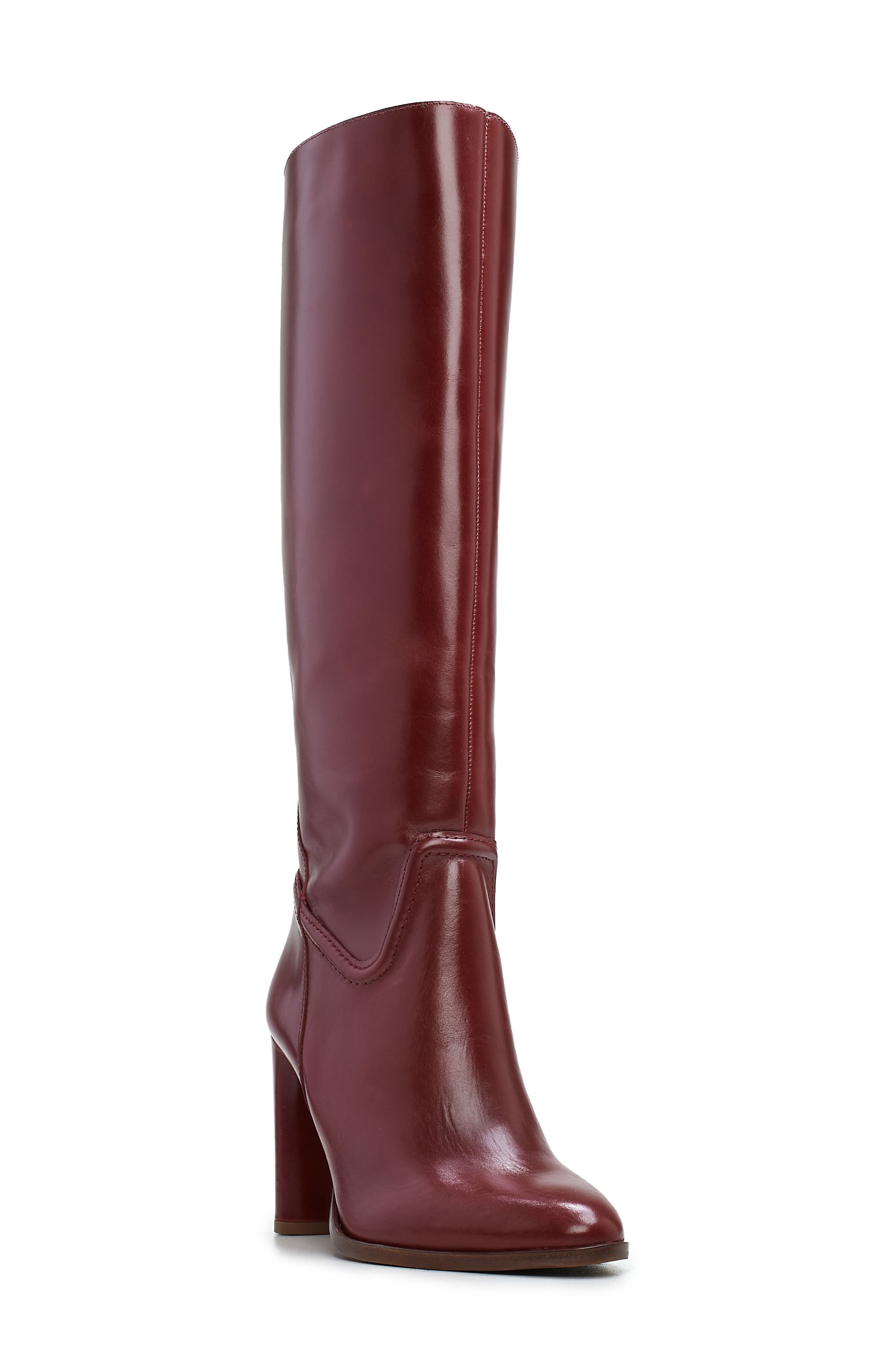 Evangee Knee High Boot, Main, color, RED CURRANT