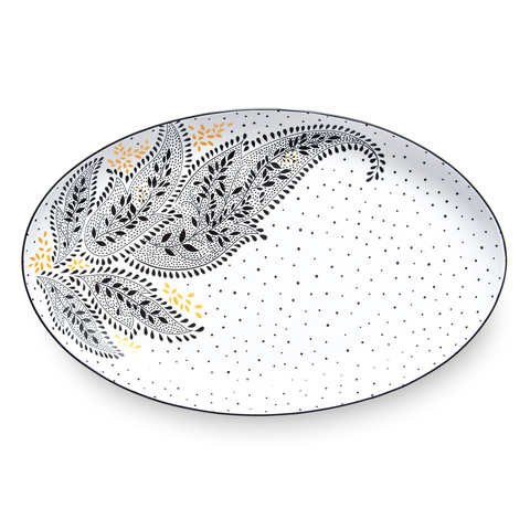 Sara Miller Artisanne Noir Large Oval Platter 16.5"