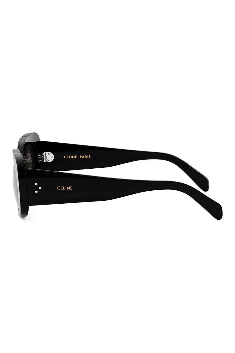 Bold 3 Dots 51mm Rectangular Sunglasses, Alternate, color, SHINY BLACK / SMOKE