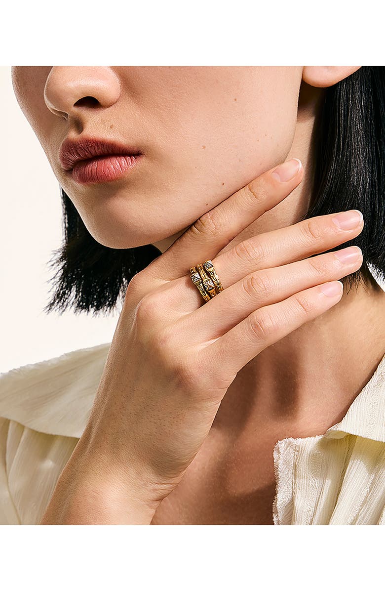 John Hardy Icon Stud Triple Row Ring, Alternate, color, Gold