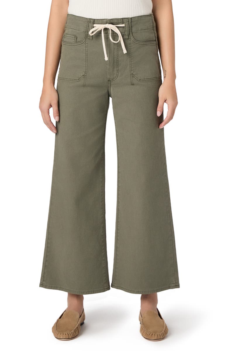 PAIGE Ari Drawstring Wide Leg Pants, Main, color, Vintage Ivy Green