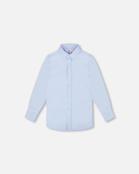 Little Boy's Long Sleeve Button Down Shirt Pale Blue