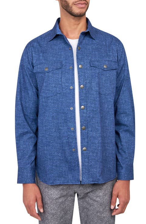 Dot Geo Cotton Stretch Shirt Jacket