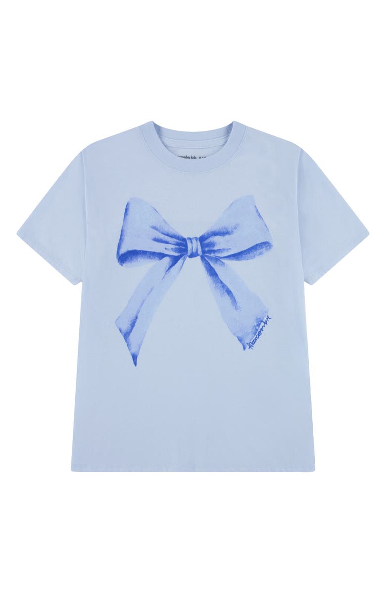 abercrombie kids Kids' Bow Graphic T-Shirt, Main, color, Ice Water