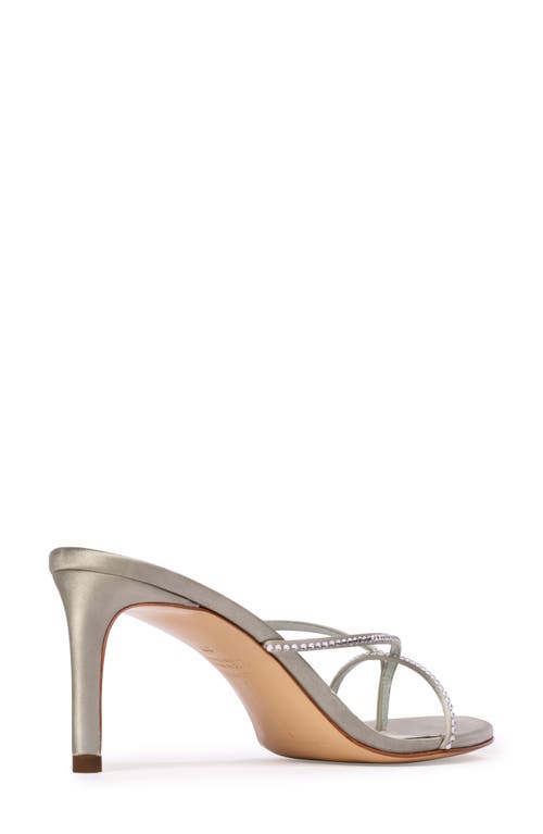 Black Suede Studio Jade Slide Sandal In Mint Embellished