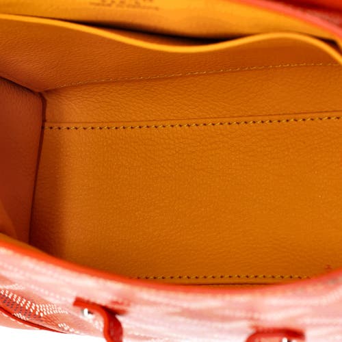 Pre-owned Goyard Goyard Saigon Top Handle Bag Coated Canvas With Leather Mini In Orange