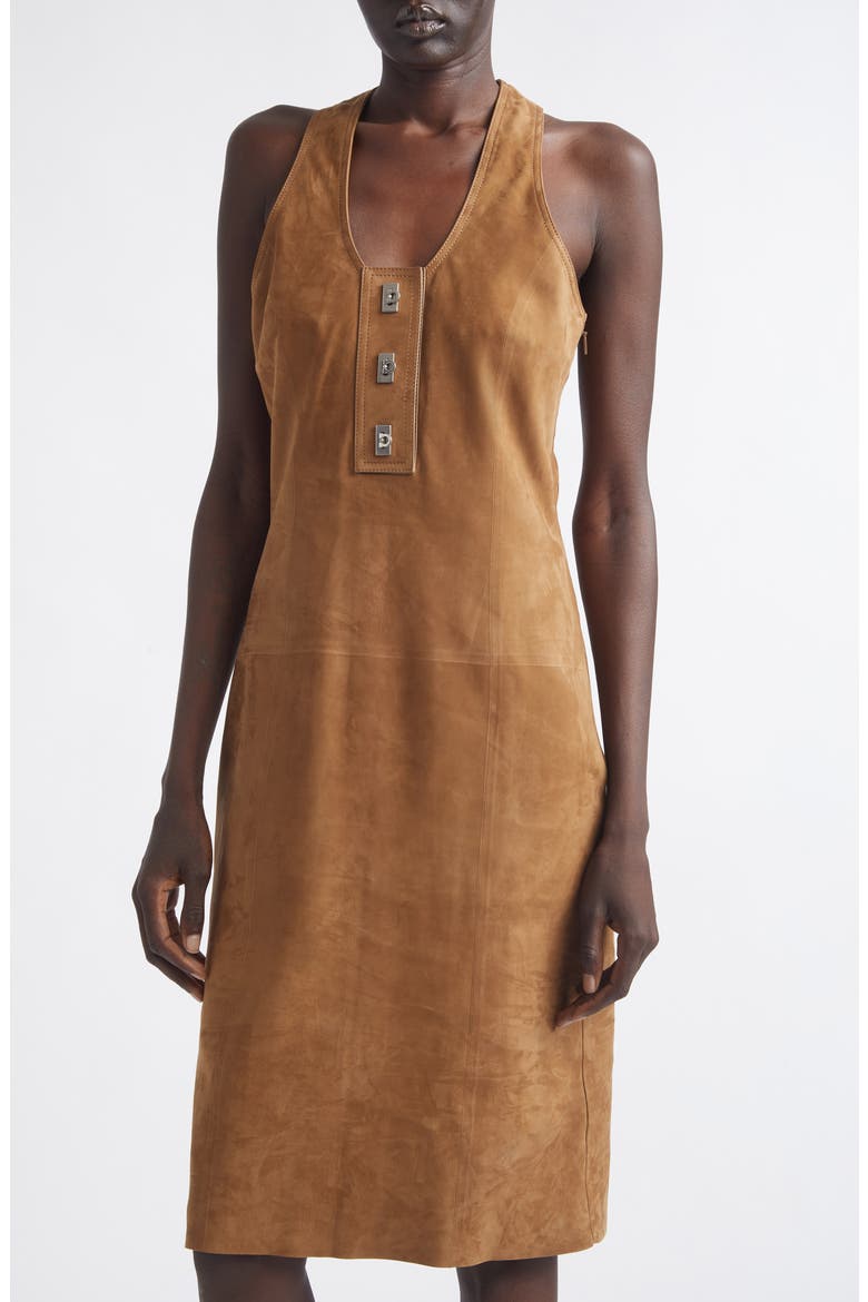 Racerback Nubuck Dress, Alternate, color, CLAY CHIARO NOCE