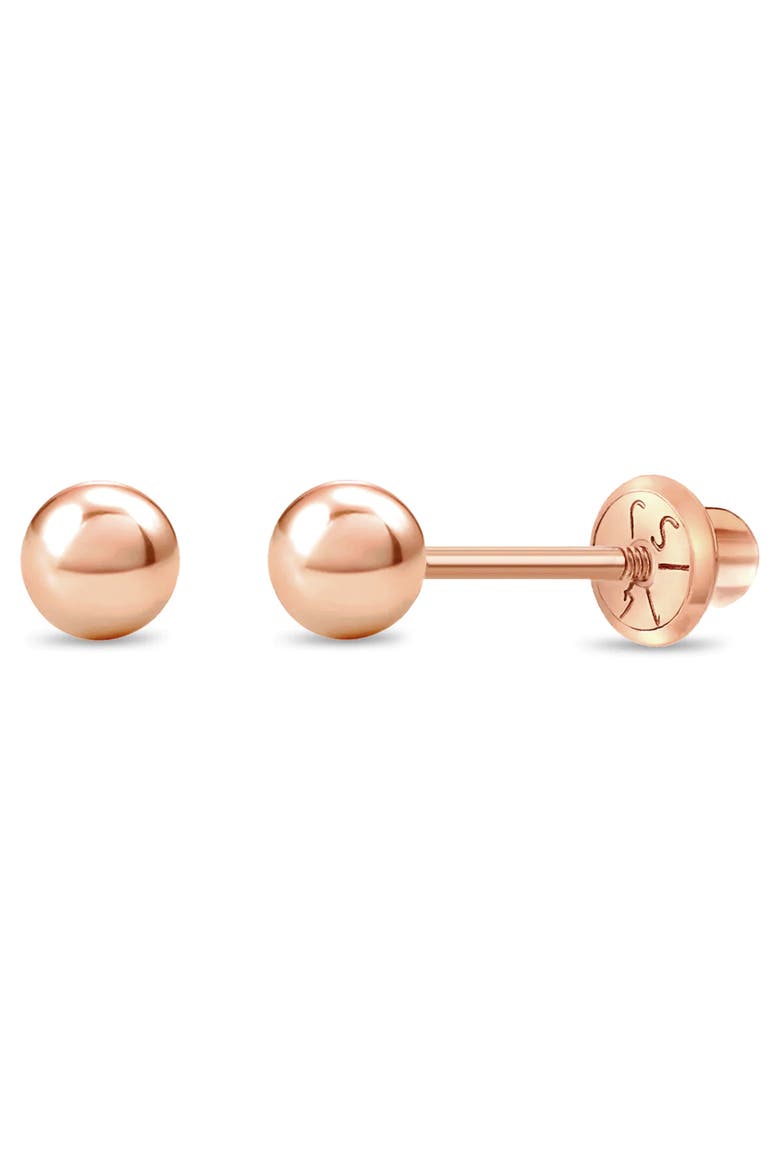 14k Classic Ball Earrings, Main, color, Rose Gold