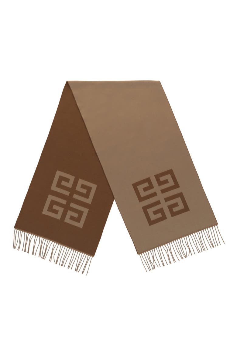 4G Reversible Wool Scarf, Alternate, color, BEIGE/ BROWN
