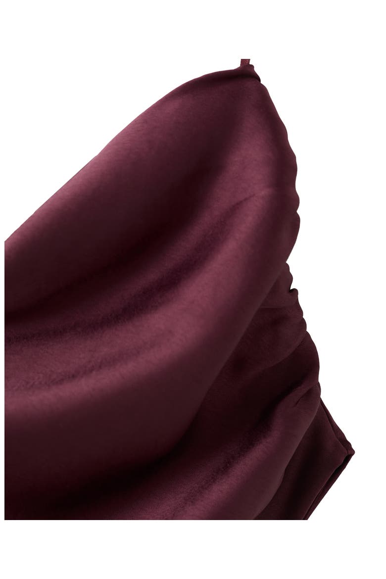 Asymmetrical Satin Dress, Alternate, color, WINE