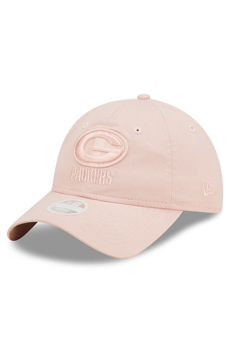 New Era Women's New Era Pink Green Bay Packers Core Classic 2.0 Tonal 9TWENTY Adjustable Hat, Main, color, 