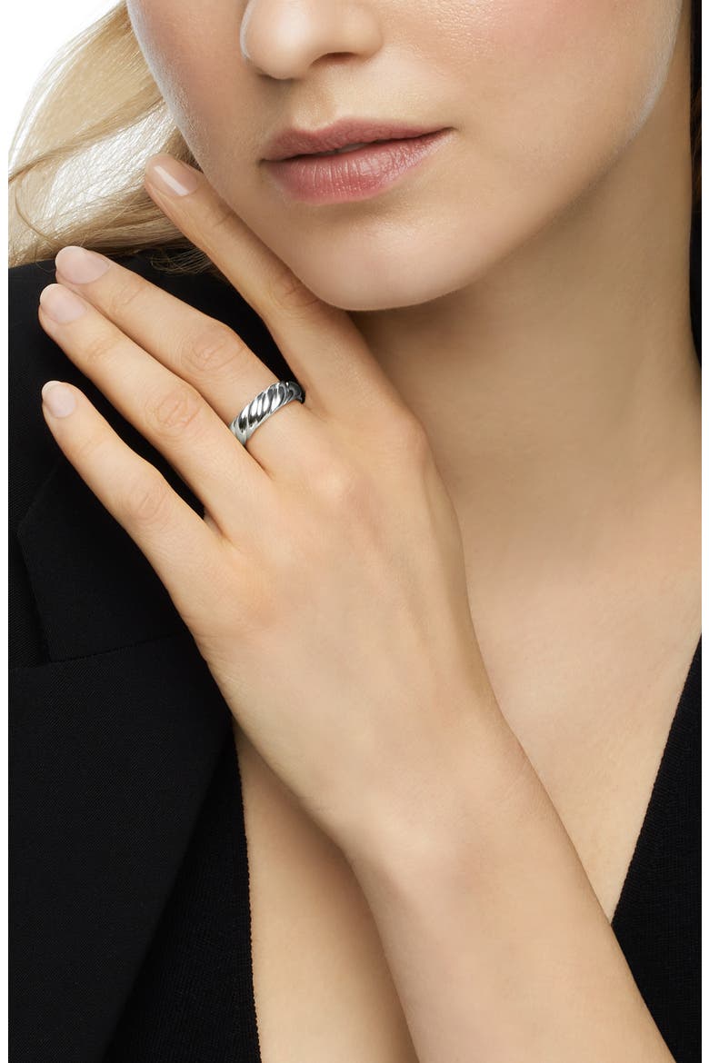 Sculpted Cable Band Ring in Sterling Silver, Alternate, color, STERLING SILVER