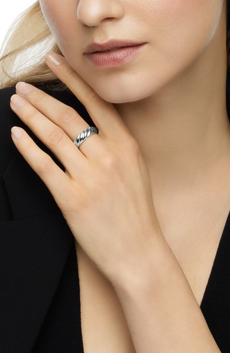 David Yurman Sculpted Cable Band Ring in Sterling Silver, Alternate, color, Sterling Silver