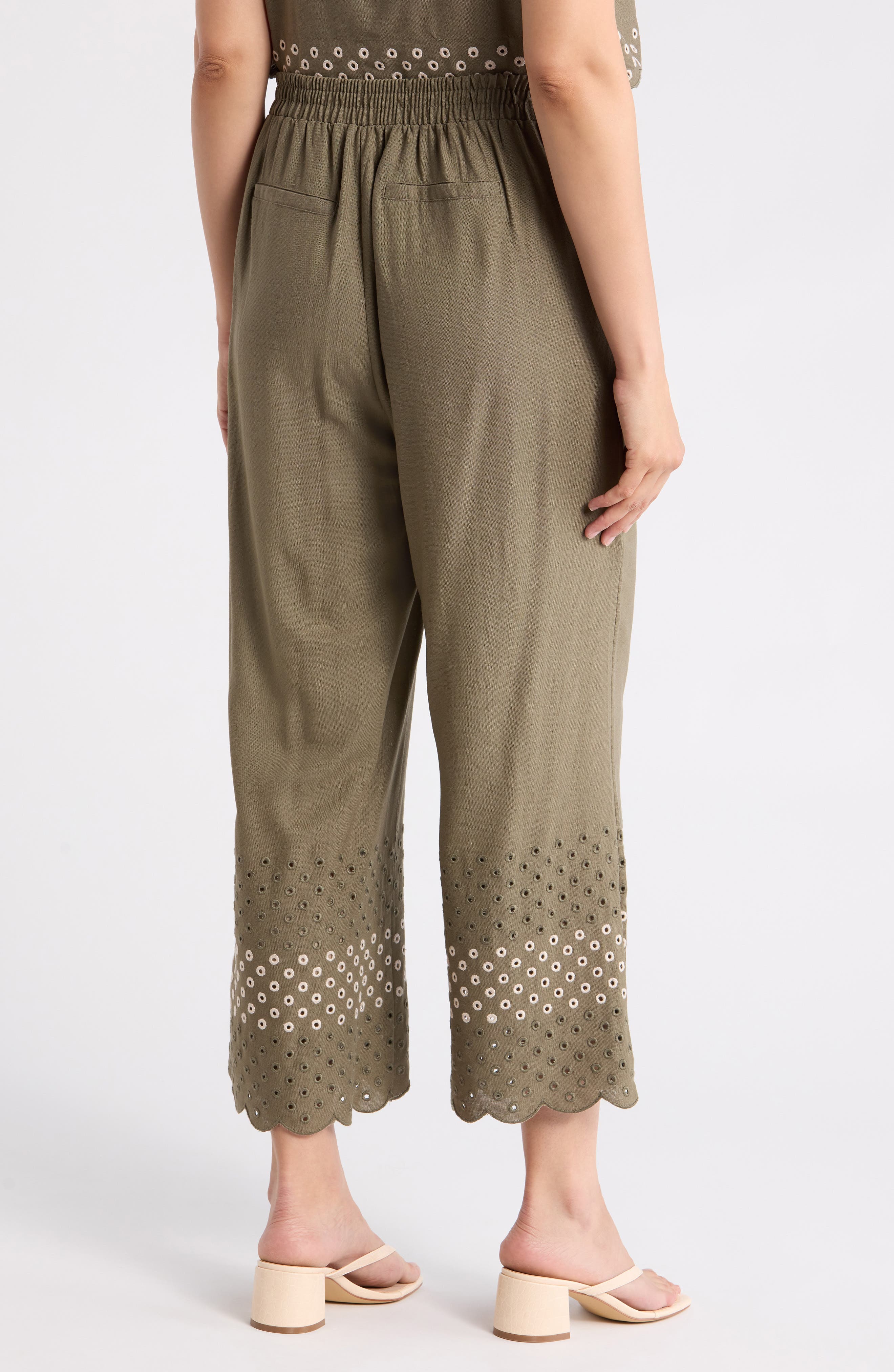Eyelet Scallop Hem Pants - image 4