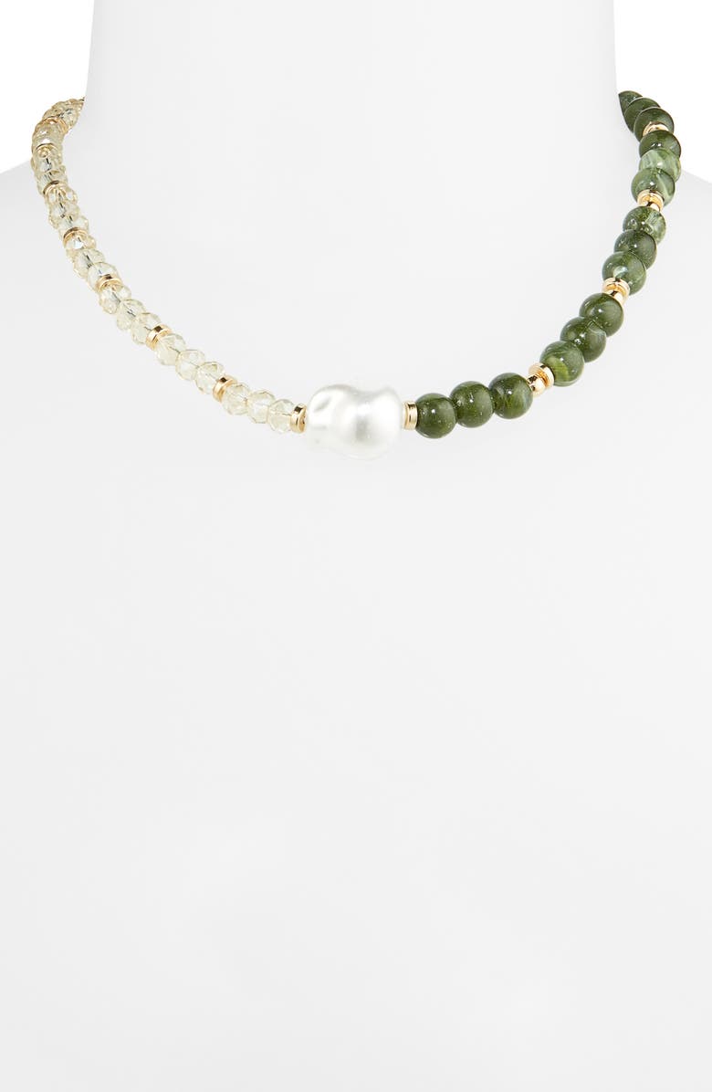 Cara Beaded Necklace, Alternate, color, Black/ Clear