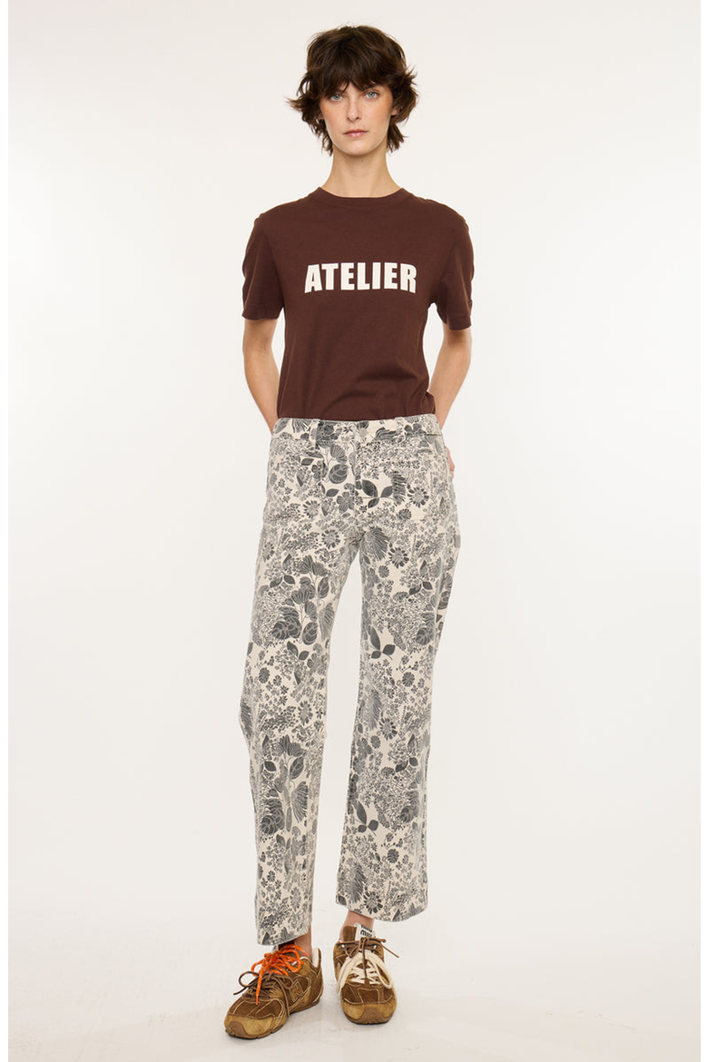 Shera Mid Rise Ankle Wide Jeans, Alternate, color, Ecru