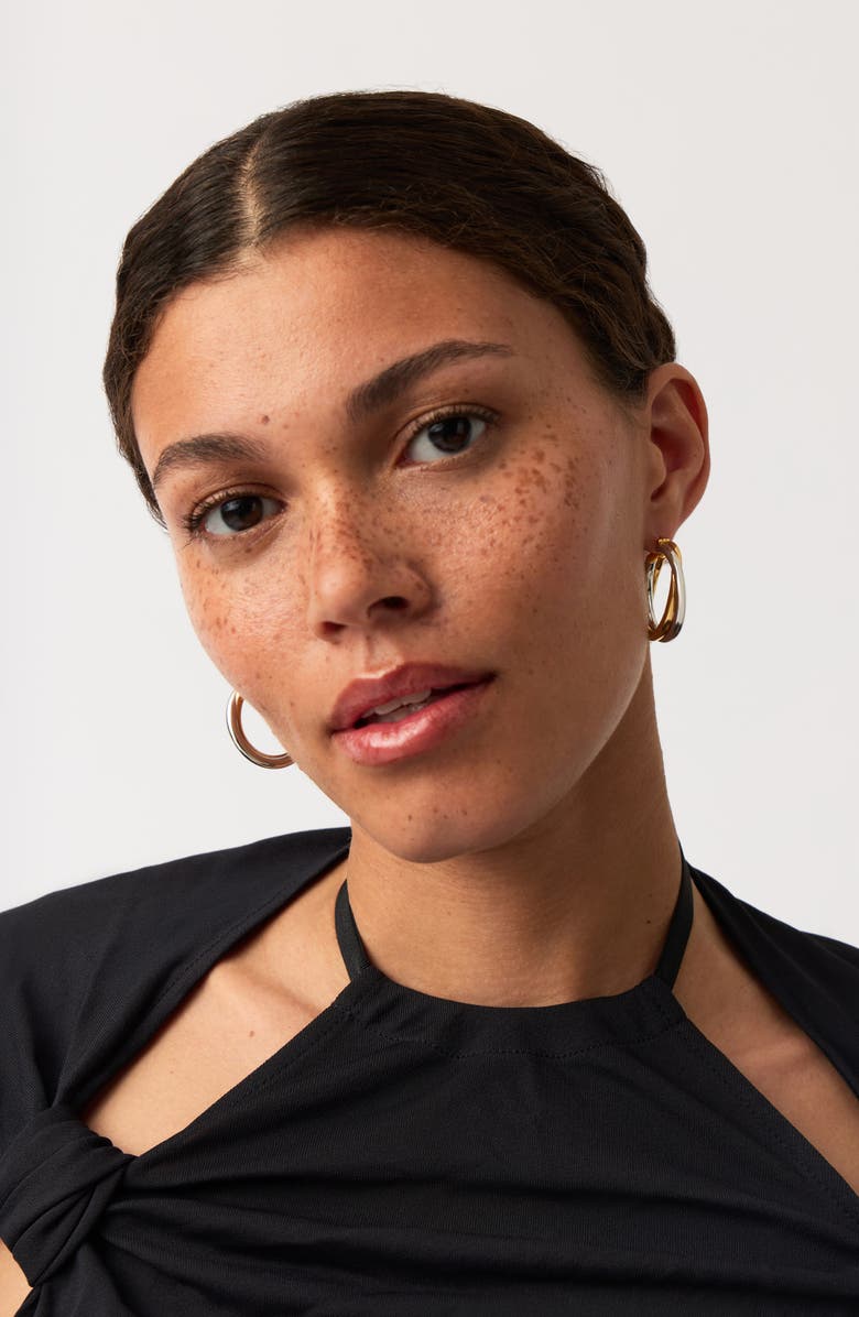 Missoma Lucy Williams Mixed Metal Hoop Earrings, Alternate, color, 