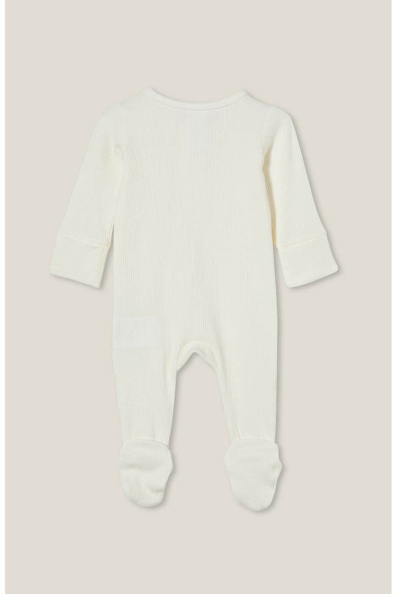 Organic Pointelle Zip All In One Romper, Alternate, color, Milk