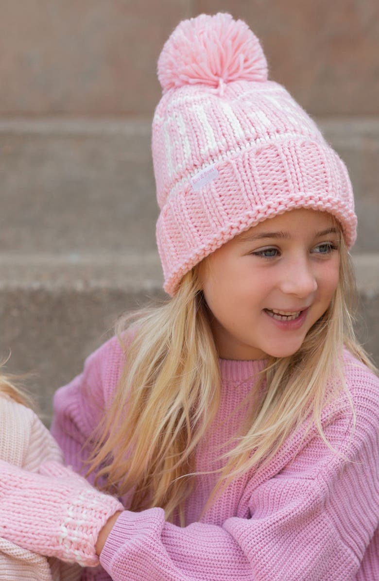 Bits & Bows Big Sis Knit Hat/Mittens Bundle, Alternate, color, Pink