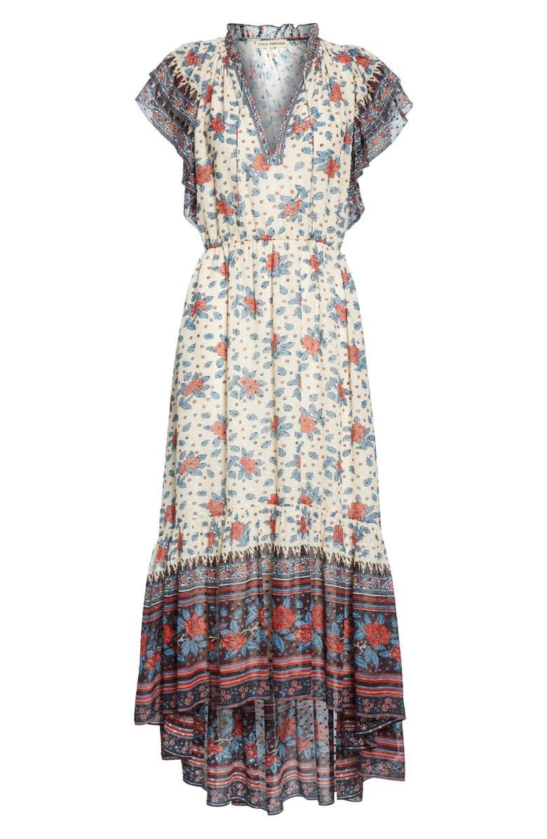 Ulla Johnson Reese Silk Blend Jacquard High/Low Dress, Alternate, color, 