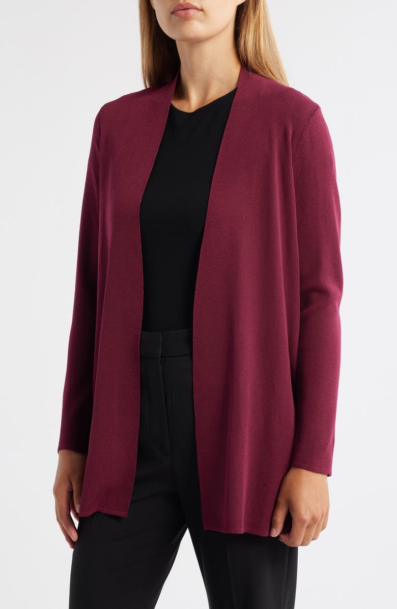 Anne Klein Napa Open Front Longline Cardigan, Main, color, 