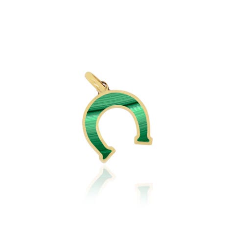 Malachite Horseshoe Charm