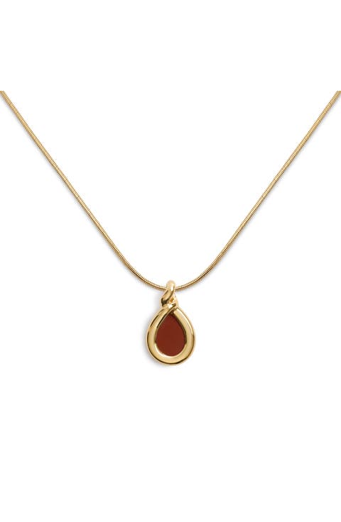 Ochre 18k Gold Vermeil Red Jasper Snake Necklace