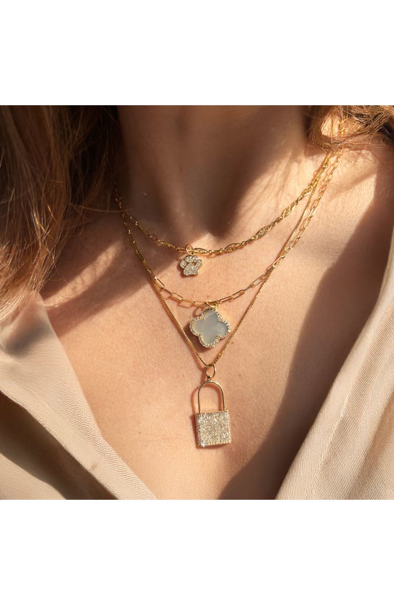 The Lovery Fine Jewelry Diamond Paw Charm, Alternate, color, Yellow Gold