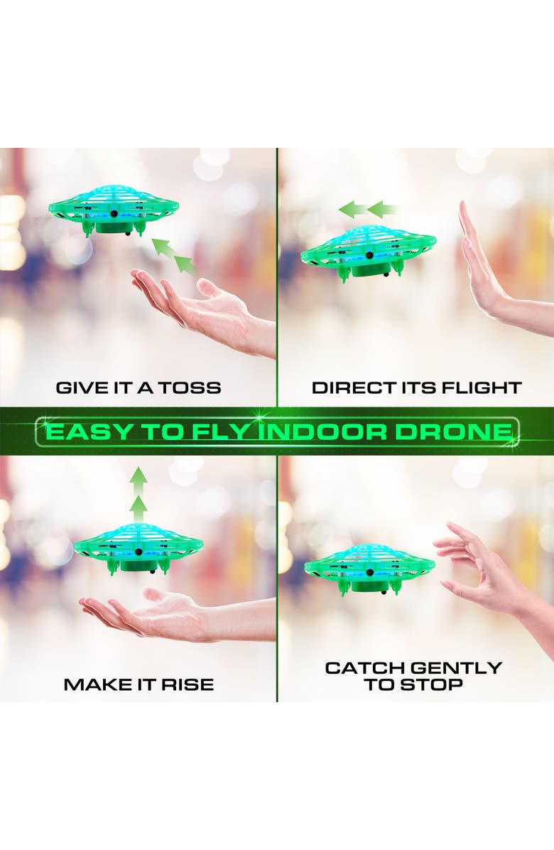 Force1 Scoot Glow Hand Operated Drone, Alternate, color, Green