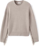 MANGO TEEN Fringe Accent Sweater