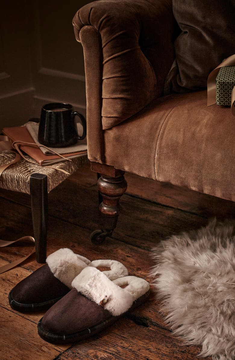 Barbour Claudia Faux Fur Lined Scuff Slipper, Alternate, color,