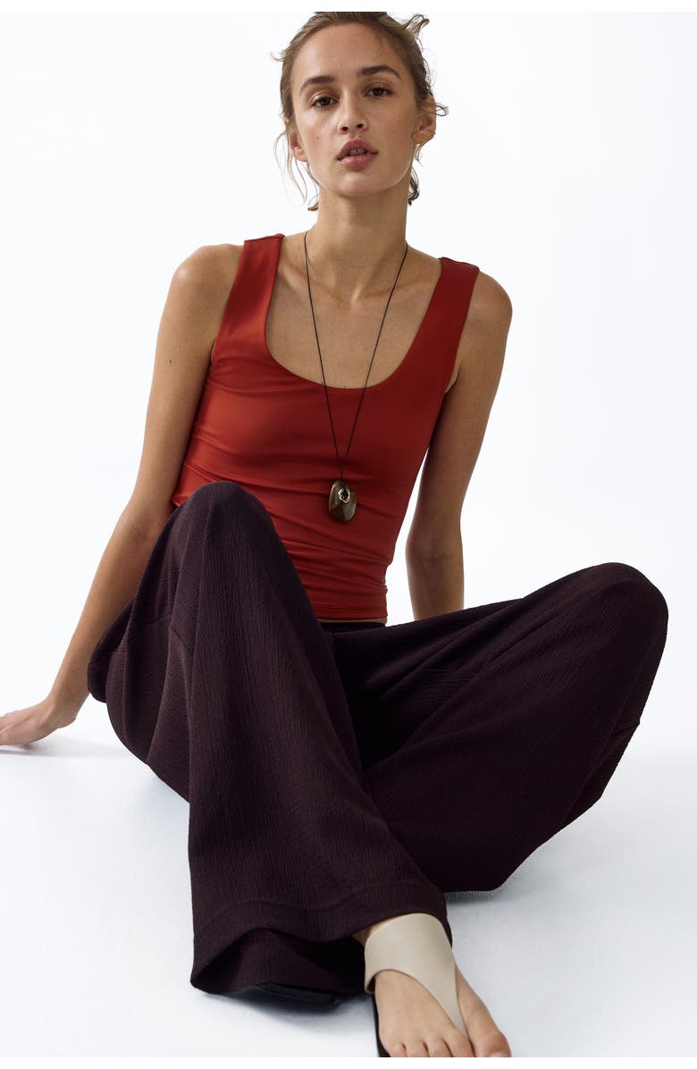 H&M Wide Pull-on Trousers, Alternate, color, Dark Brown