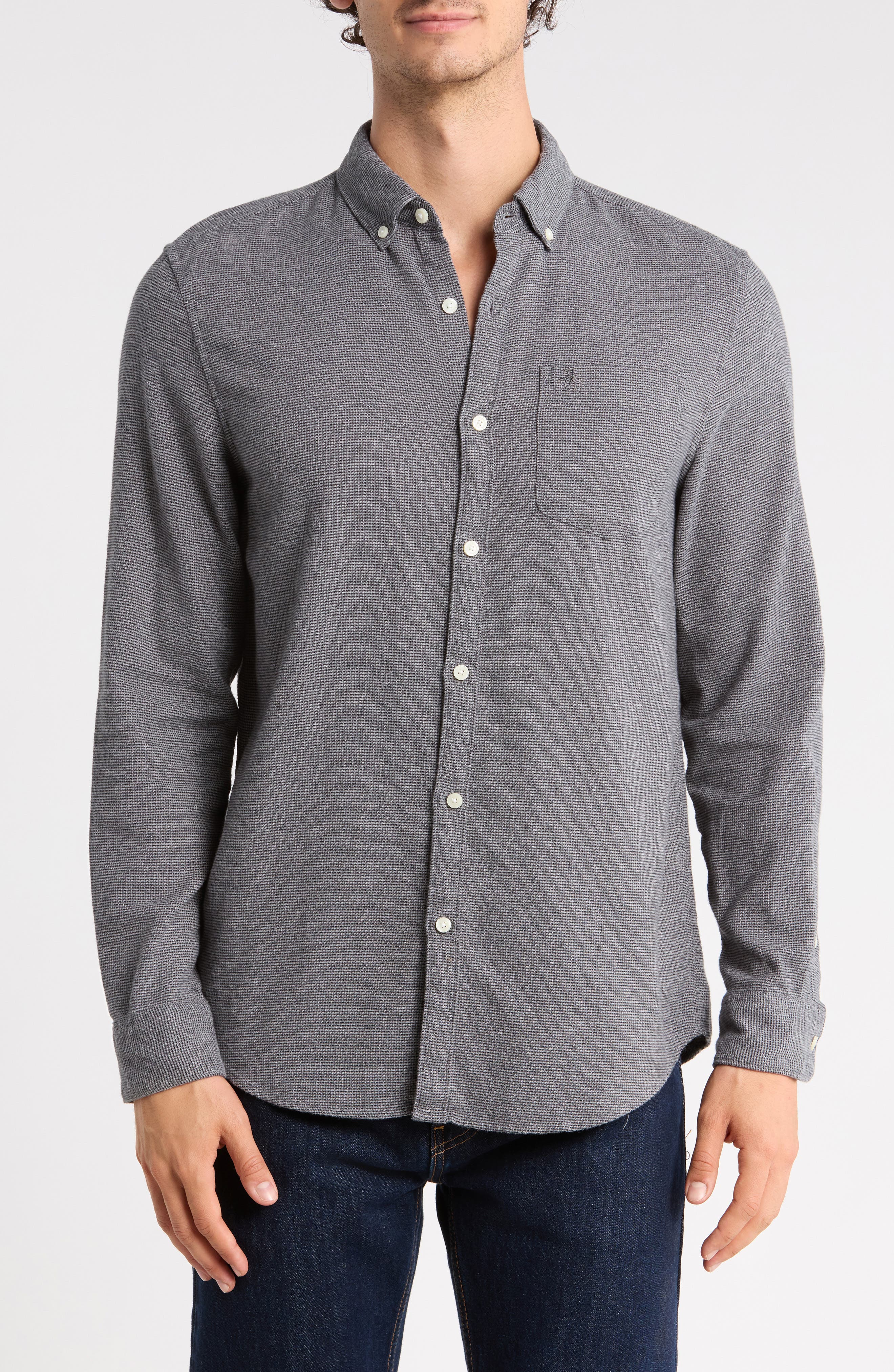 Long Sleeve Lightly Brushed Dobby Shirt