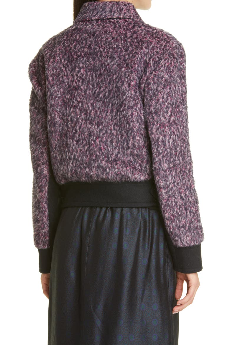 Vows Alpaca Blend Zip Jacket, Alternate, color, FUCHSIA 304