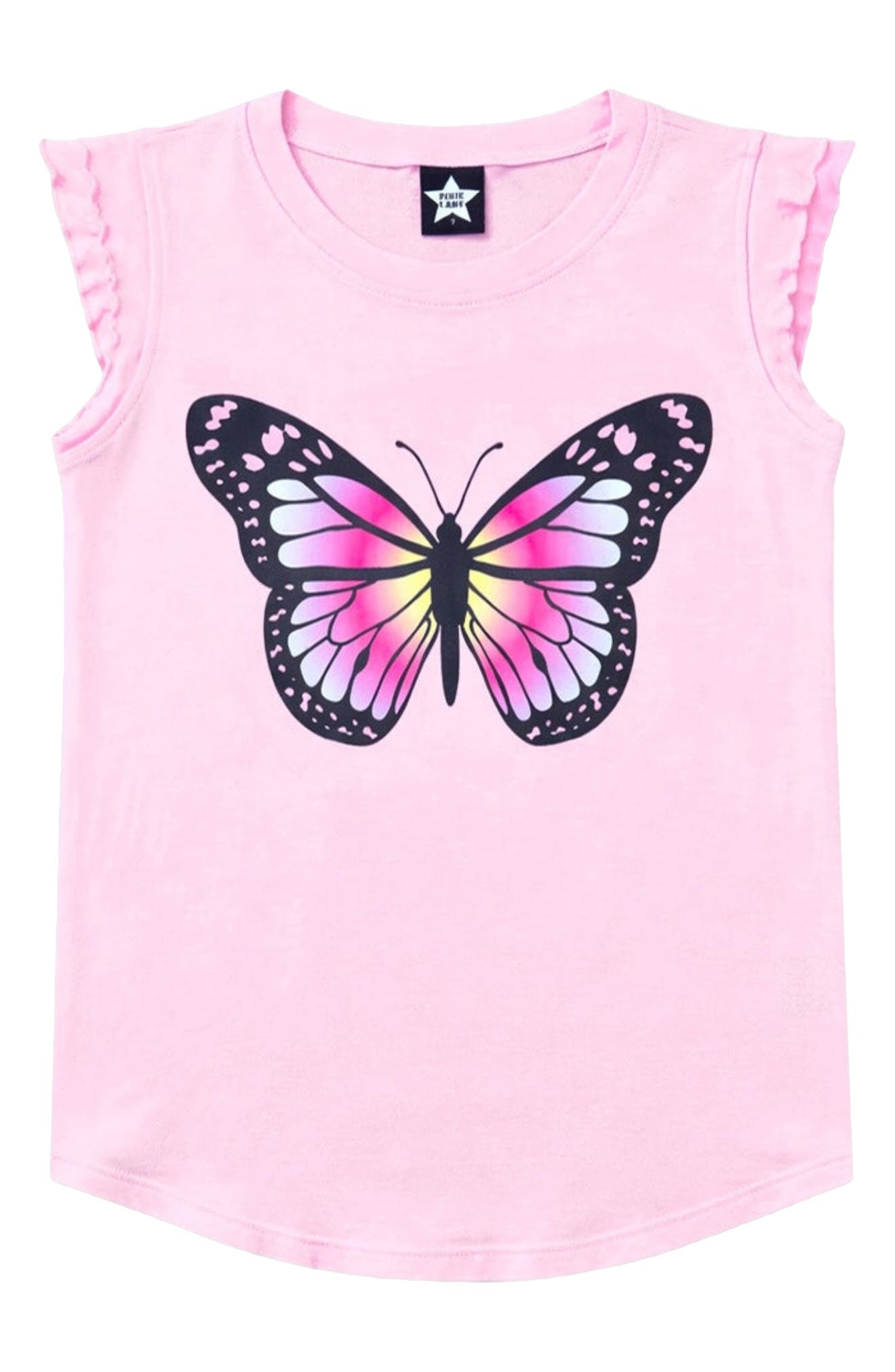 PixieLane Kids' Flutter Sleeve Shirttail Top